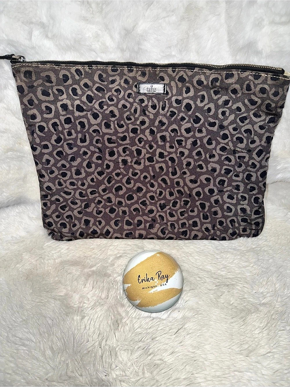 Gucci Leopard Pouch Clutch- GOOD CONDITION